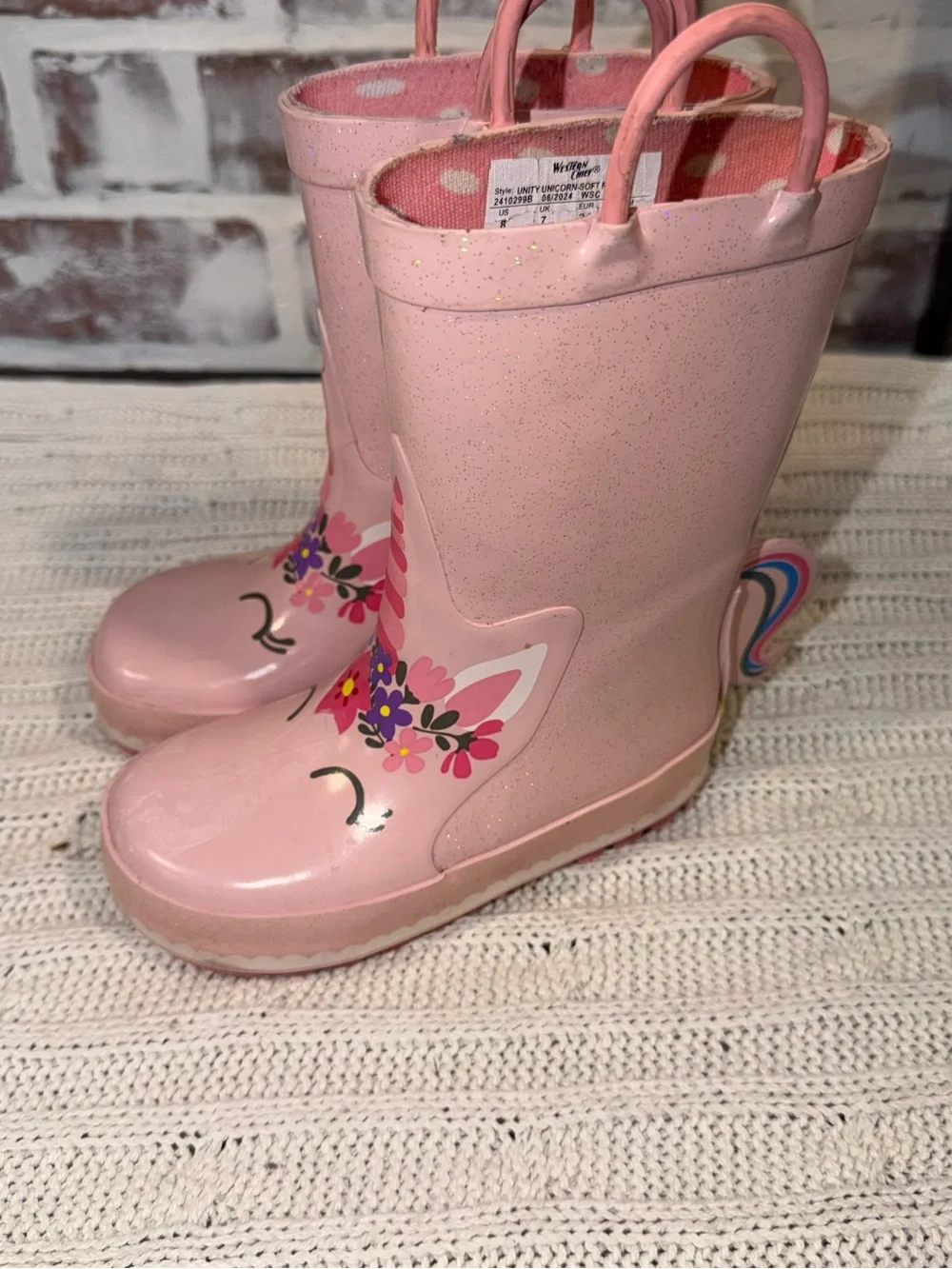 Western Chief Pink Unicorn Kids Rain Boots